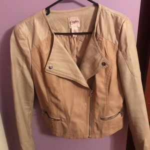 Cream leather jacket